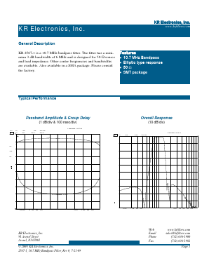 2567 Datasheet PDF KR Electronics, Inc.