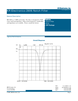 2606 Datasheet PDF KR Electronics, Inc.