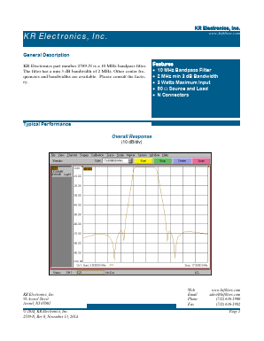 2589-N Datasheet PDF KR Electronics, Inc.