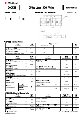 PD250KN8A Datasheet PDF Kyocera Kinseki Corpotation