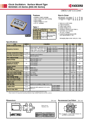 KC5032C-C5 Datasheet PDF Kyocera Kinseki Corpotation