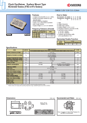 KC5032D Datasheet PDF Kyocera Kinseki Corpotation