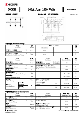 PT100SN16 Datasheet PDF Kyocera Kinseki Corpotation