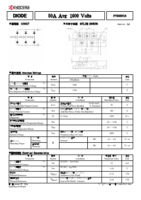 PT50SN16 Datasheet PDF Kyocera Kinseki Corpotation