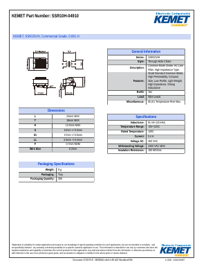 SSR10H-04910 Datasheet PDF KEMET