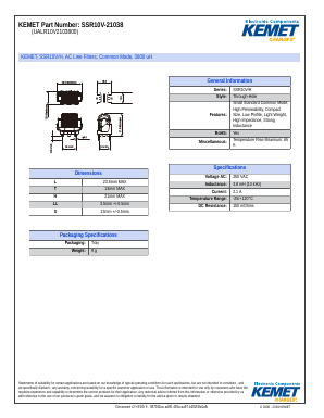 SSR10V-21038 Datasheet PDF KEMET