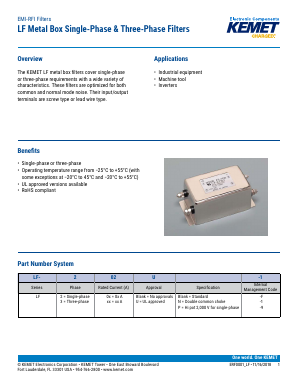 LF-202P-F Datasheet PDF KEMET