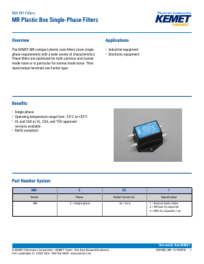 MR-2043 Datasheet PDF KEMET