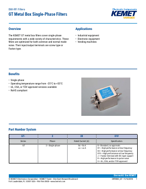 GT-2200 Datasheet PDF KEMET