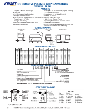 T520B686M006AE070 Datasheet PDF KEMET
