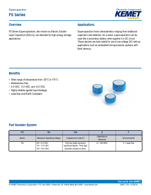 FS1A474ZF Datasheet PDF KEMET