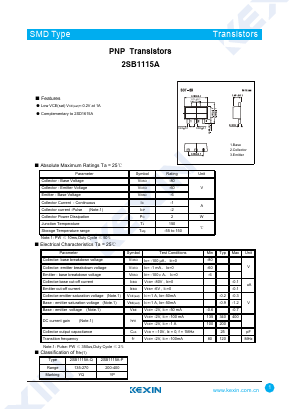 2SB1115A-Q Datasheet PDF KEXIN Industrial