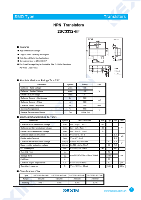 2SC3392-AY7-HF Datasheet PDF KEXIN Industrial