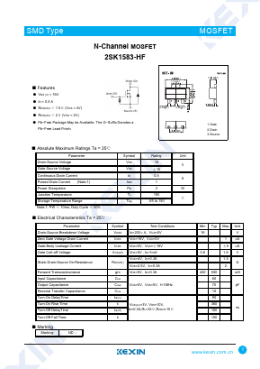 2SK1583-HF Datasheet PDF KEXIN Industrial