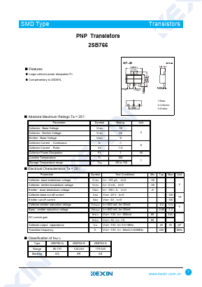 2SB766-R Datasheet PDF KEXIN Industrial