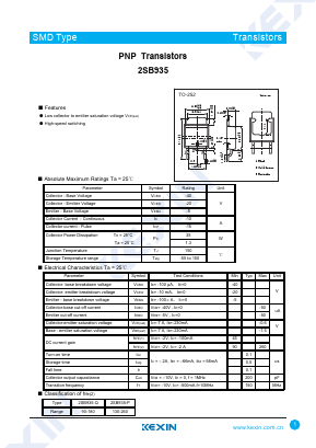 2SB935 Datasheet PDF KEXIN Industrial