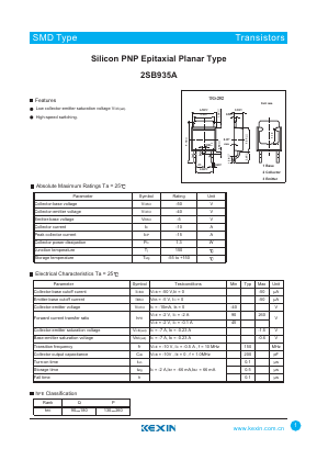 2SB935A Datasheet PDF KEXIN Industrial