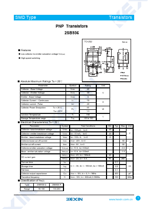 2SB936 Datasheet PDF KEXIN Industrial