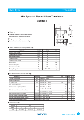 2SC4983 Datasheet PDF KEXIN Industrial
