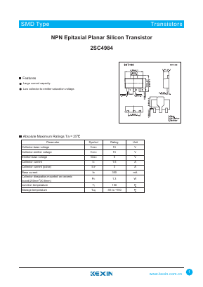 2SC4984 Datasheet PDF KEXIN Industrial