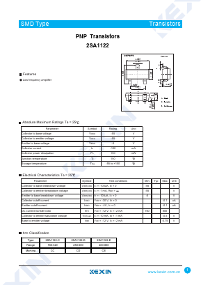 2SA1122-C Datasheet PDF KEXIN Industrial