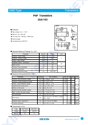 2SA1163-L Datasheet PDF KEXIN Industrial