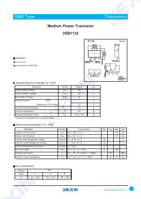 2SB1132 Datasheet PDF KEXIN Industrial