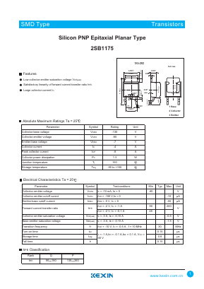 2SB1175 Datasheet PDF KEXIN Industrial