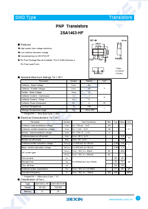 2SA1463-HF Datasheet PDF KEXIN Industrial