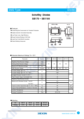 SB1100 Datasheet PDF KEXIN Industrial