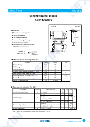 KBR10U60SP5 Datasheet PDF KEXIN Industrial