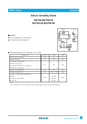 BAT68 Datasheet PDF KEXIN Industrial