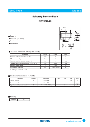 RB706D-40 Datasheet PDF KEXIN Industrial