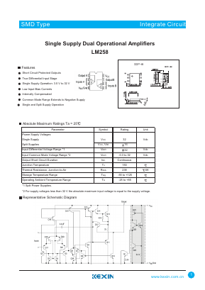 LM258 Datasheet PDF KEXIN Industrial