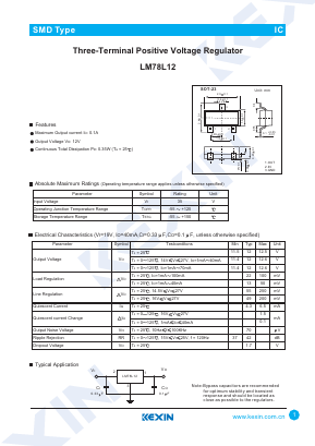 LM78L12 Datasheet PDF KEXIN Industrial