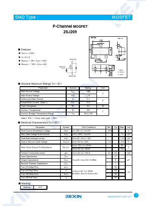 2SJ209-3 Datasheet PDF KEXIN Industrial