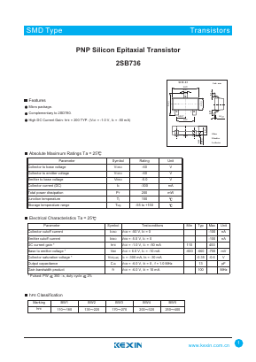2SB736 Datasheet PDF KEXIN Industrial