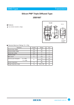 B1667 Datasheet PDF KEXIN Industrial