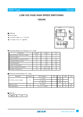 1SS348 Datasheet PDF KEXIN Industrial