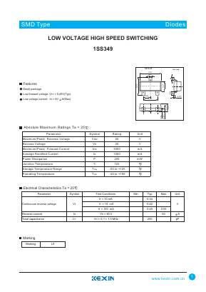 1SS349 Datasheet PDF KEXIN Industrial
