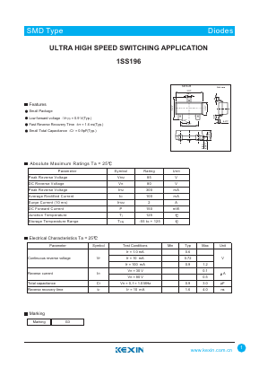 1SS196 Datasheet PDF KEXIN Industrial