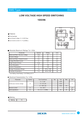 1SS396 Datasheet PDF KEXIN Industrial