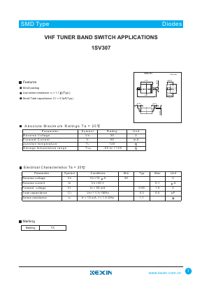 1SV307 Datasheet PDF KEXIN Industrial