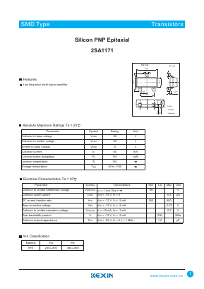 2SA1171 Datasheet PDF KEXIN Industrial