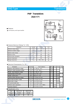 2SA1171-E Datasheet PDF KEXIN Industrial