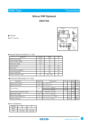 A1182 Datasheet PDF KEXIN Industrial