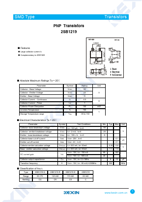 2SB1219-R Datasheet PDF KEXIN Industrial