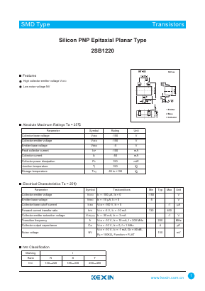 2SB1220 Datasheet PDF KEXIN Industrial