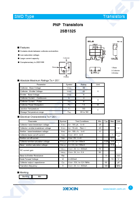 2SB1325 Datasheet PDF KEXIN Industrial