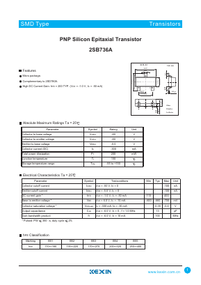 2SB736A Datasheet PDF KEXIN Industrial